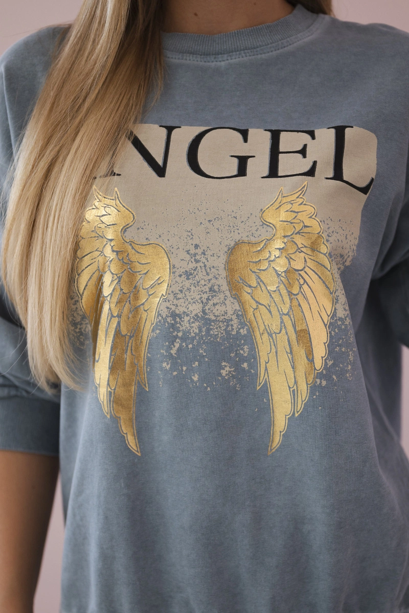 Medvilnės komplektas Angel džemperio + kelnės Džinsinio - Image 4