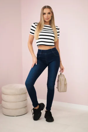 Tamsiai džinsiniai kelnės