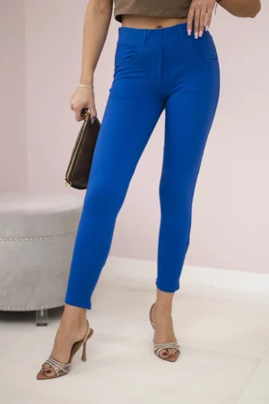 Medvilninės kelnės su lankeliu rugiagėlių mėlyna