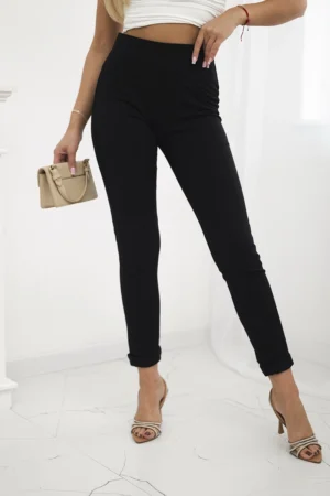 Kelnės su dekoratyvine juostele juodas