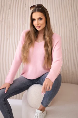 V formos kaklo megztinis