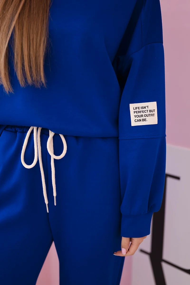 Viskozės komplektas sportinės + kelnės rugiagėlių mėlyna - Image 4