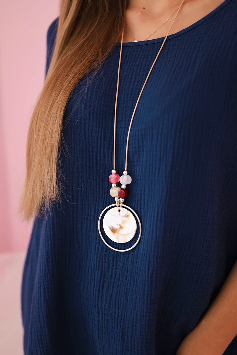 Muslino palaidinė su vėriniu Tamsiai mėlyna - Image 4