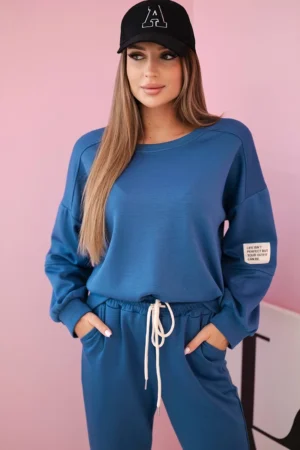 Viskozės komplektas sportinės + kelnės džinsinis audinys