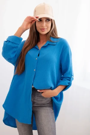 Medvilniniai muslino marškiniai turkis