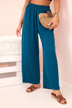 Kelnės su plačiomis kojomis jūrinės