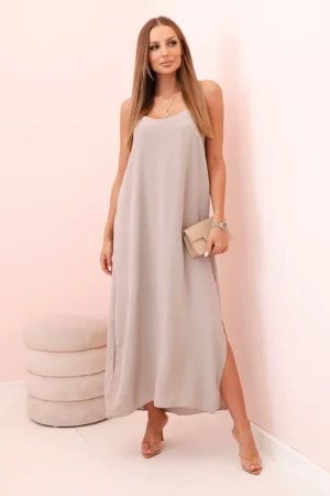 Ilga suknelė be petnešėlių fango