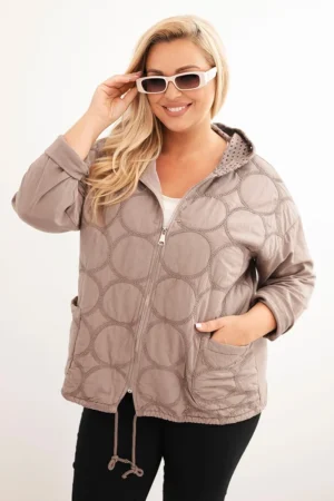 Moteriška Plus Size medvilninė striukė su užtrauktuku fango