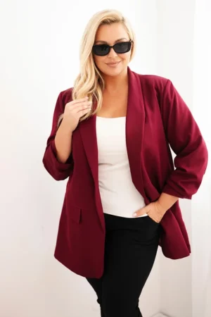 Elegantiška moteriška švarkas Plus Size bordo