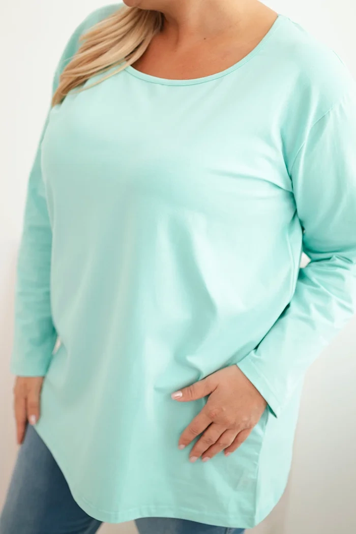 Moteriška bluzonė Plus Size su laiveliu mėtų - Image 4
