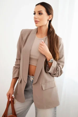 Elegantiška švarkas su atvartais fango