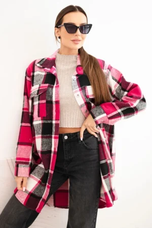 Moteriška marškiniai languoti fuksija