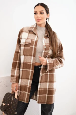 Moteriška marškiniai su langu camelinė