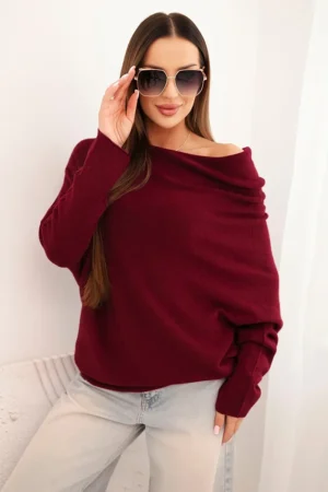 Moteriška asimetrinė viskozinė megztinis pelynas