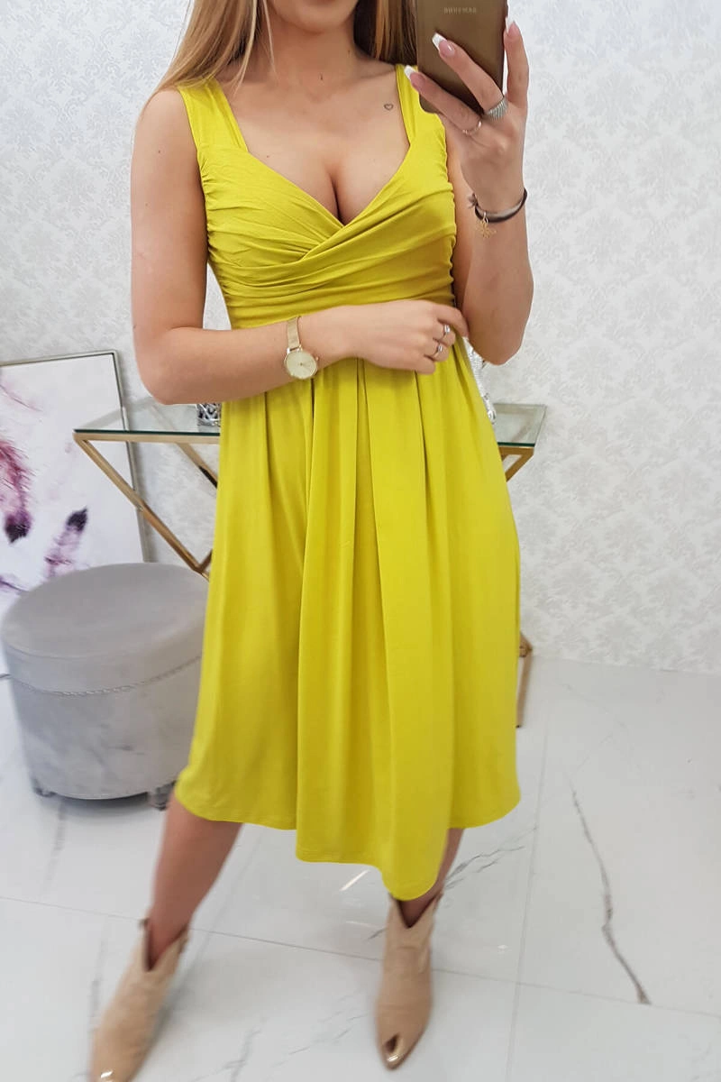 Kivi suknelė su plačiais dirželiais - Image 5